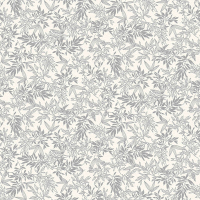 Матовые обои с рисунком листьев: серый, белый - 1372211 AS Creation
