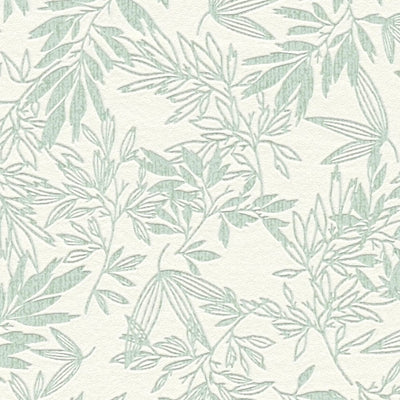 Mat wallpaper with leaf pattern: green, 1372212 AS Creation