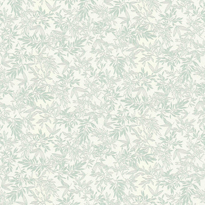 Mat wallpaper with leaf pattern: green, 1372212 AS Creation