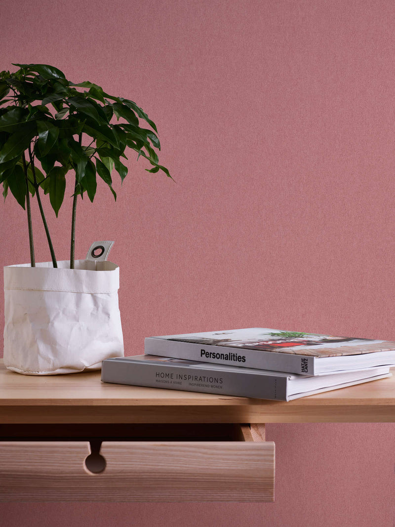 Matt wallpaper with a textured look: pink, 1372244 AS Creation