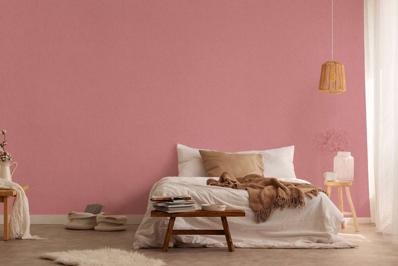 Matt wallpaper with a textured look: pink, 1372244 AS Creation