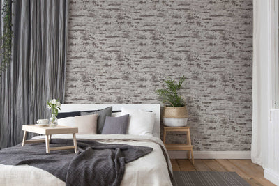 Matt and slightly textured wallpaper in warm grey, 1332613 AS Creation