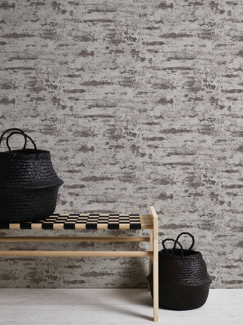 Matt and slightly textured wallpaper in warm grey, 1332613 AS Creation