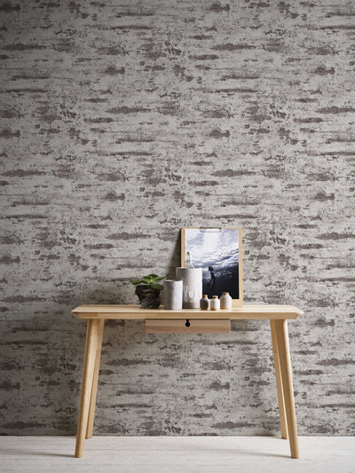 Matt and slightly textured wallpaper in warm grey, 1332613 AS Creation