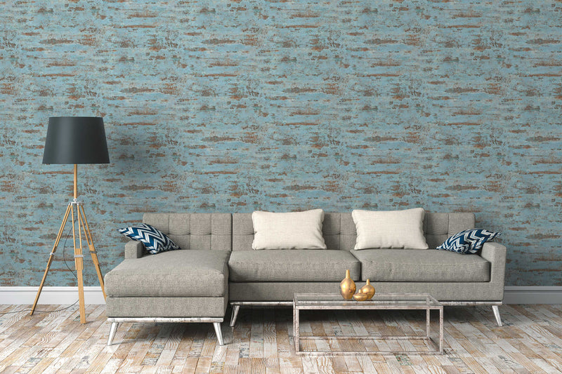 Matt and slightly textured wallpaper in shades of blue, 1332611 AS Creation