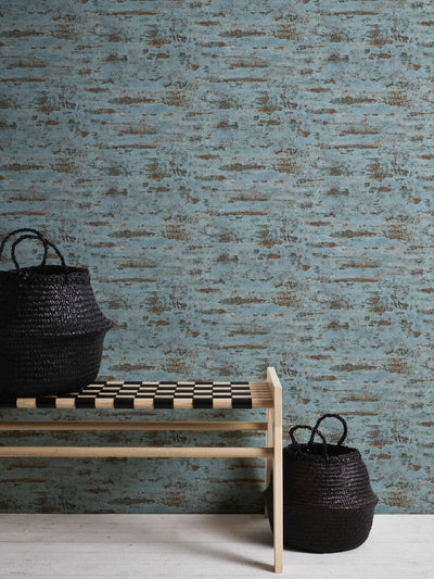 Matt and slightly textured wallpaper in shades of blue, 1332611 AS Creation