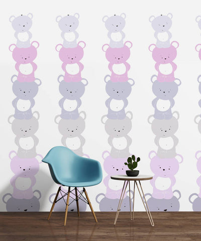 Baby wallpaper with teddy bears in pink for girls' room 1350662 Without PVC AS Creation