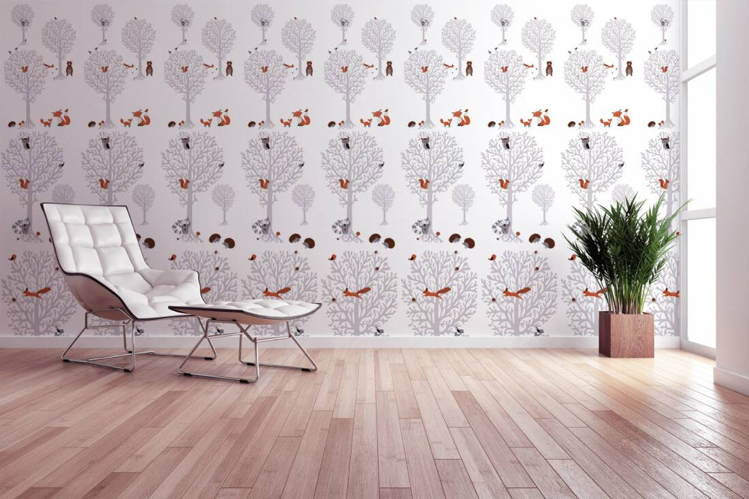 Meiteņu istabas tapetes ar meža dzīvniekiem, 381341, Bez PVC 🌿 AS Creation