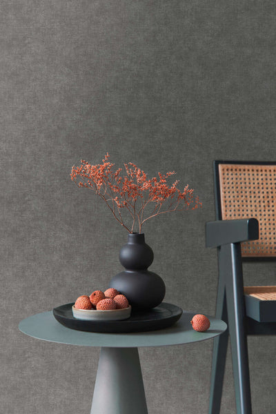 Black Plain wallpapers with textile appearance, 1404617 AS Creation