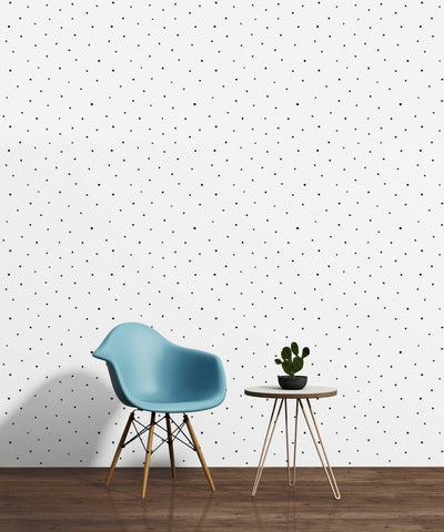 Black and white children's wallpaper with dots 1350717 Without PVC AS Creation