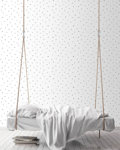 Black and white children's wallpaper with dots 1350717 Without PVC AS Creation