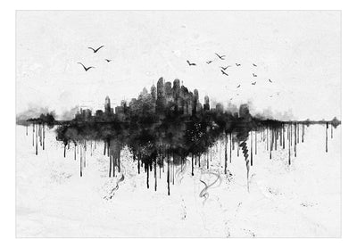 Must-valge Fototapeet - Abstraktne linna panoraam, 142516 G-ART