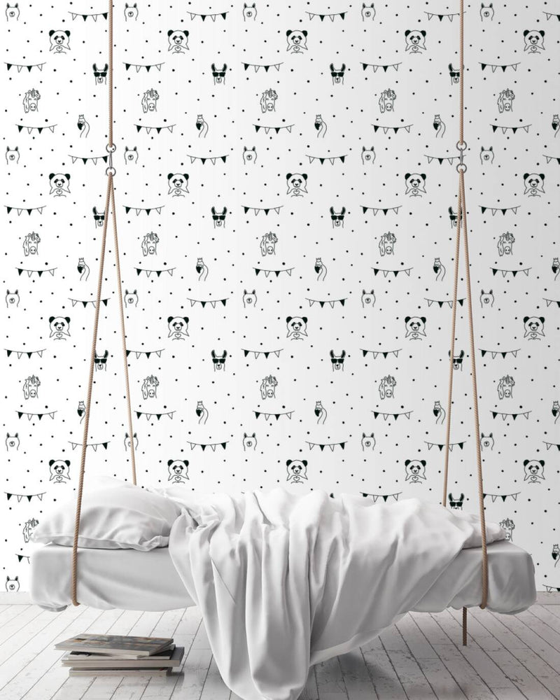 Black and white wallpaper for children&