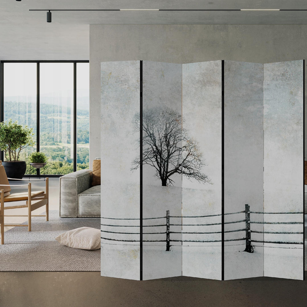 Melnbalts aizslietnis, vienpusējs, 225x172, Ziemas klusums laukos L-ART