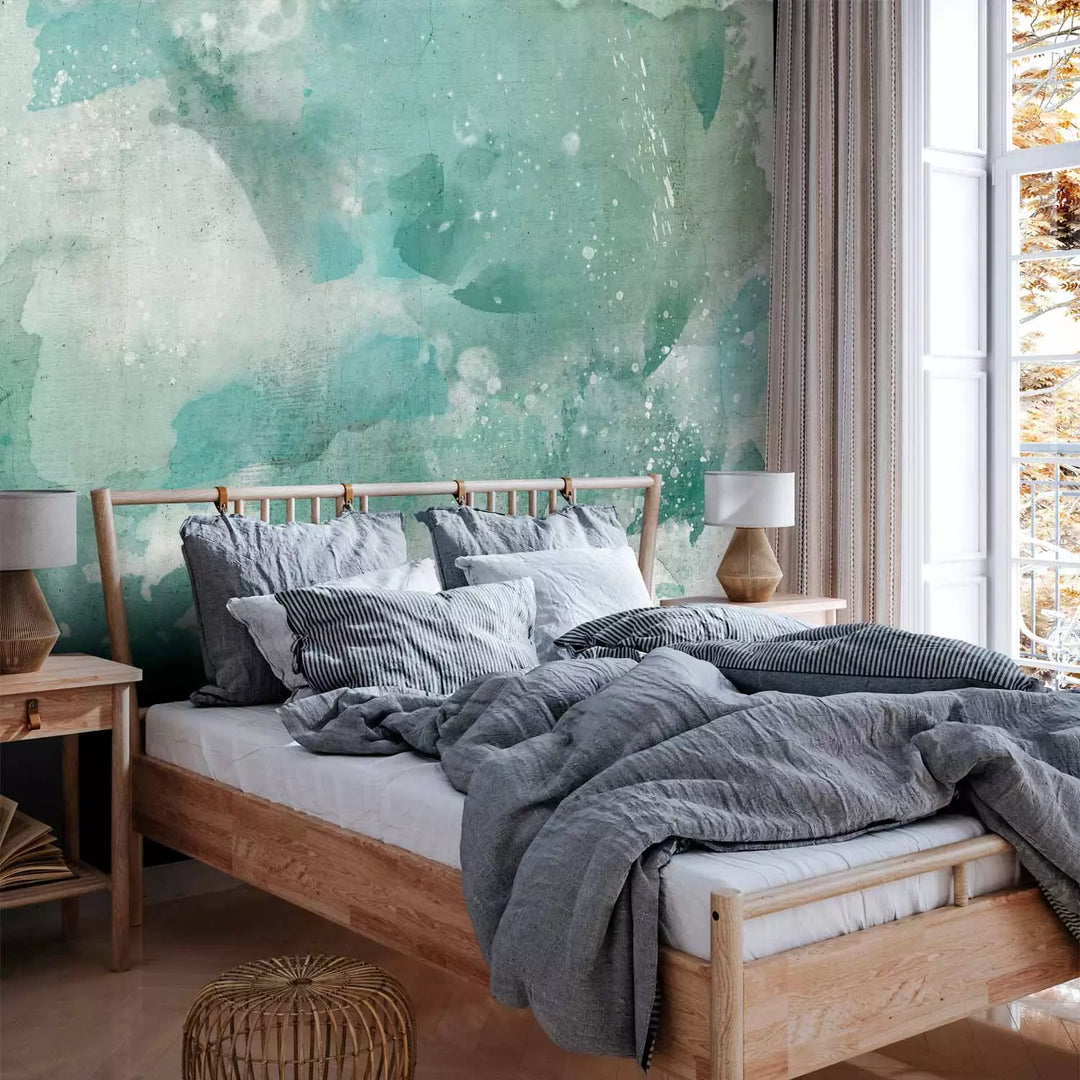 Fototapetai - Akvarelės kompozicija, mėtų dėmės, 137223