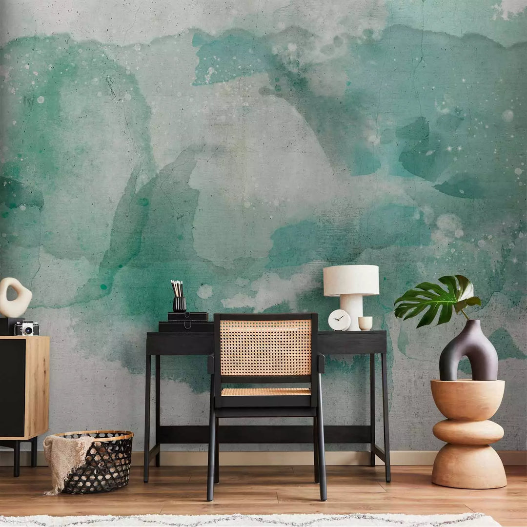 Fototapetai - Akvarelės kompozicija, mėtų dėmės, 137223