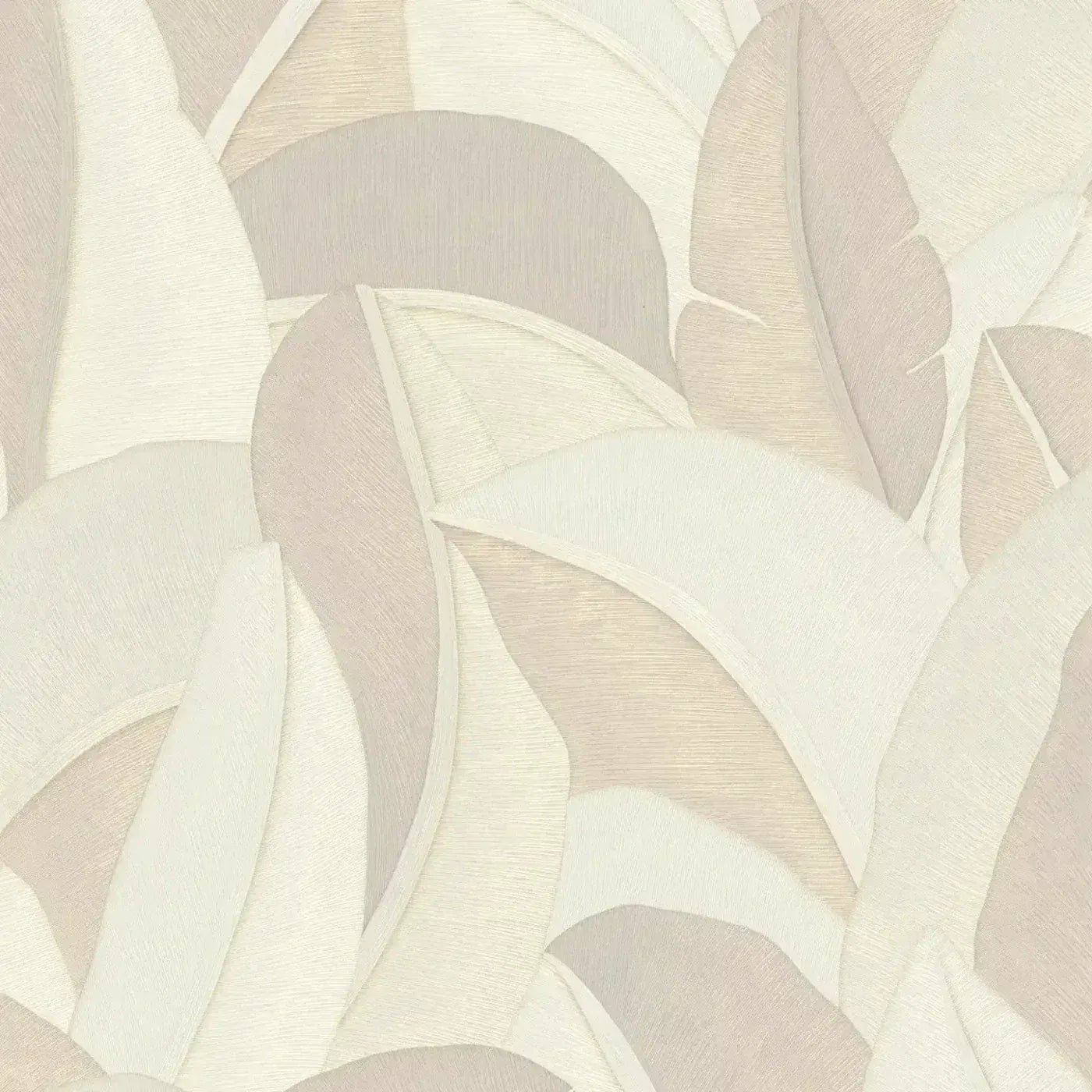 Крупный план: современные кремовые обои с фактурой в виде листьев рядом. SKU: 3007573, AS Creation.