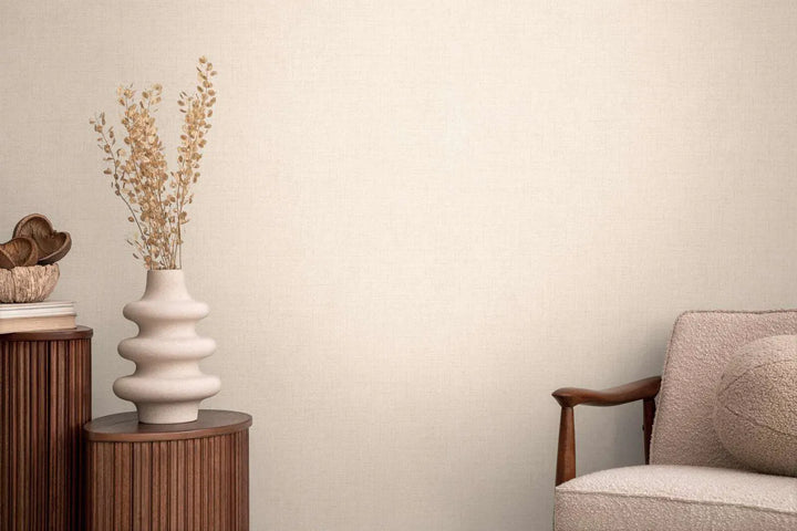 Mūsdienīgas neaustas tapetes ar smalku, delikātu matētu tekstila faktūru bēšos toņos | 3010211 AS Creation