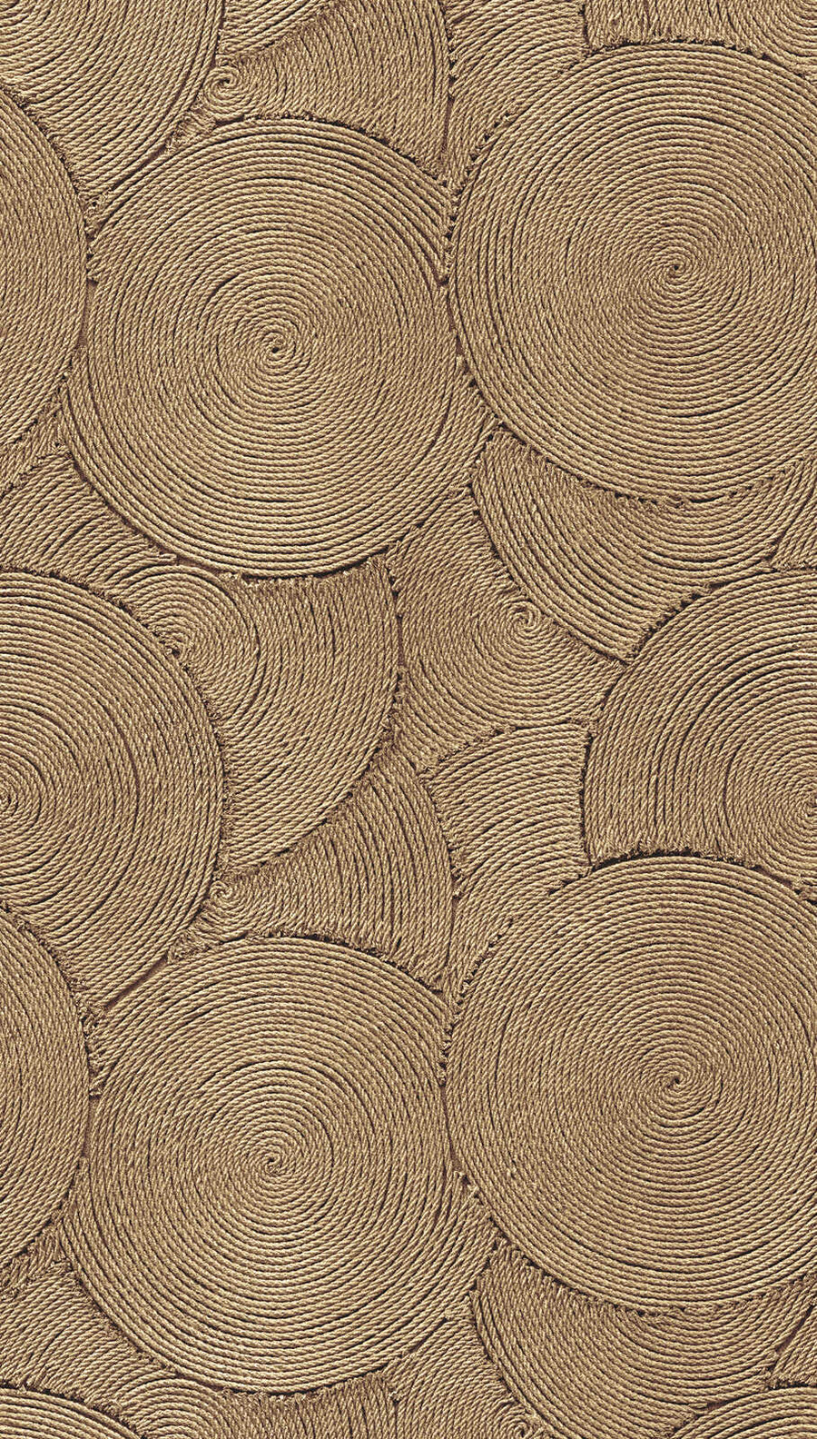 Mūsdienīgas tapetes ar apaļu tekstilu un spirāles rakstu, brūnā AS Creation