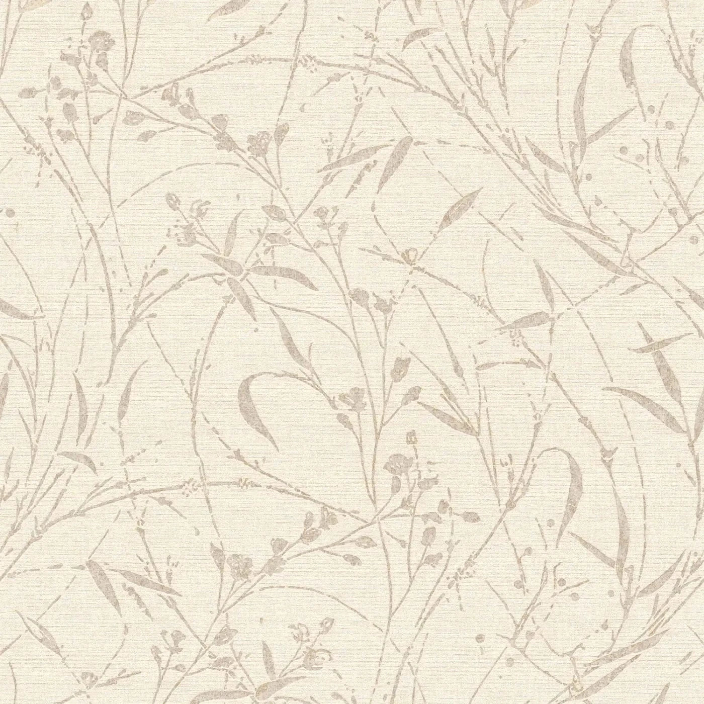 Detailvaade: stiliseeritud okasmustriga kreemikas tapeet. SKU: 3007032, AS Creation.