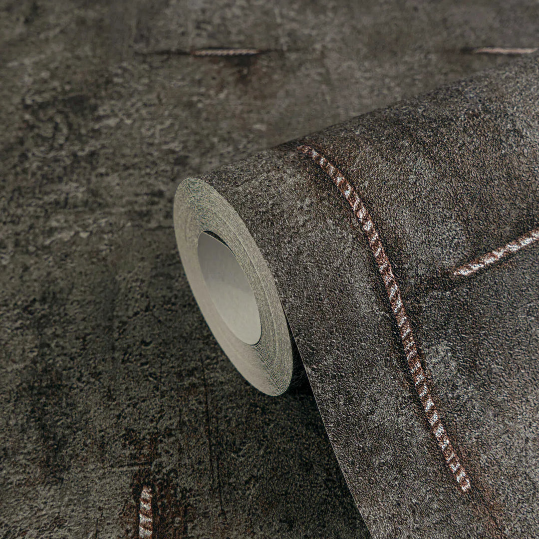 Neaustas tapetes ar autentisku betona rakstu melnā krāsā | 3010507 AS Creation