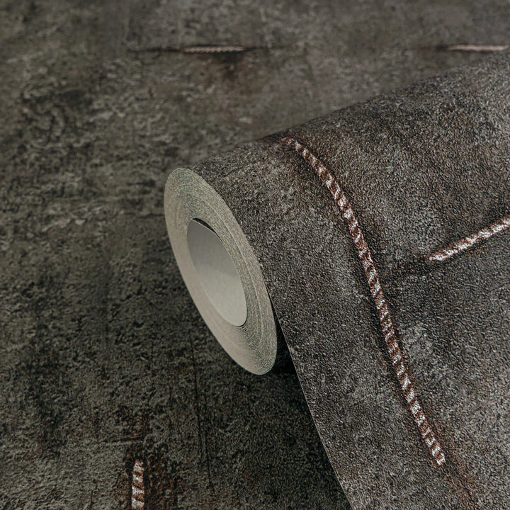 Neaustas tapetes ar autentisku betona rakstu melnā krāsā | 3010507 AS Creation