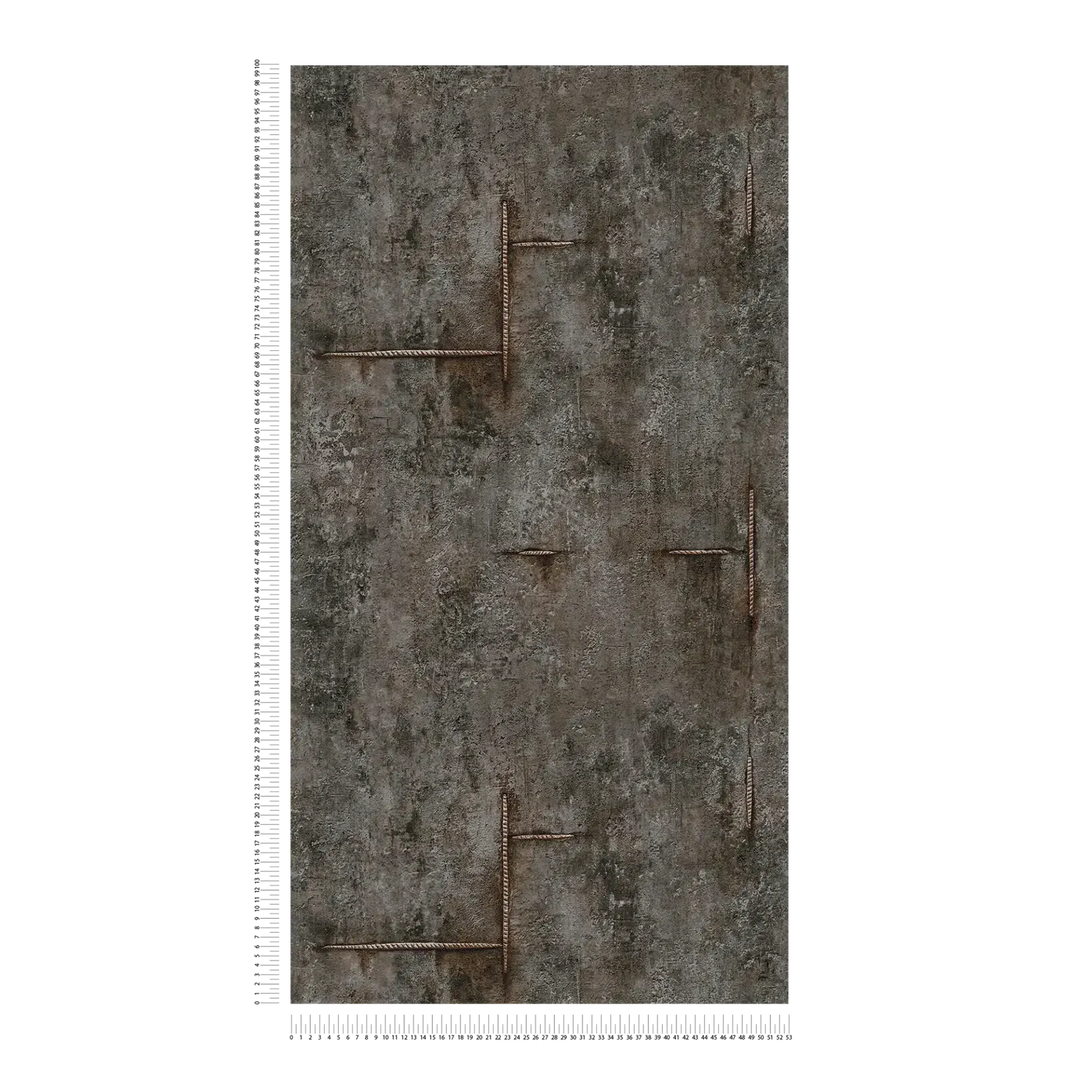 Neaustas tapetes ar autentisku betona rakstu melnā krāsā | 3010507 AS Creation