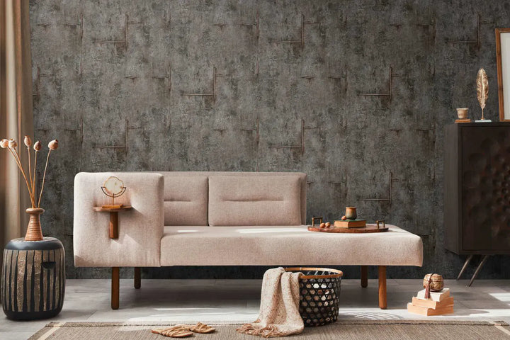 Neaustas tapetes ar autentisku betona rakstu melnā krāsā | 3010507 AS Creation