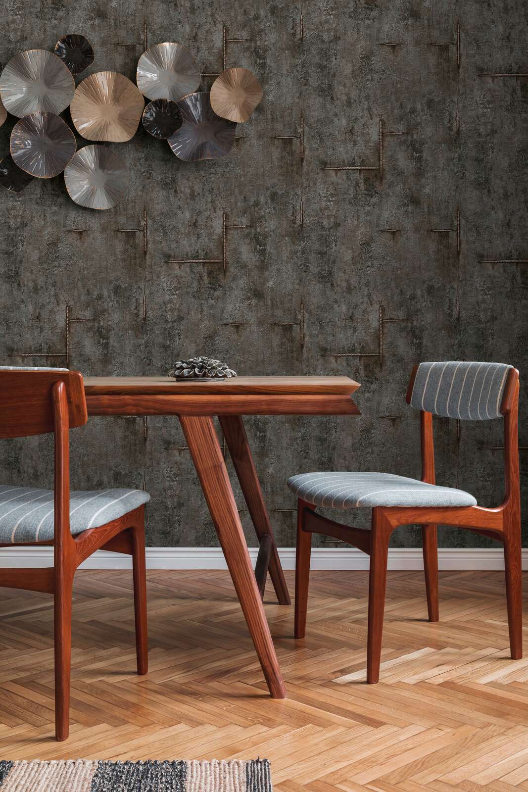 Neaustas tapetes ar autentisku betona rakstu melnā krāsā | 3010507 AS Creation