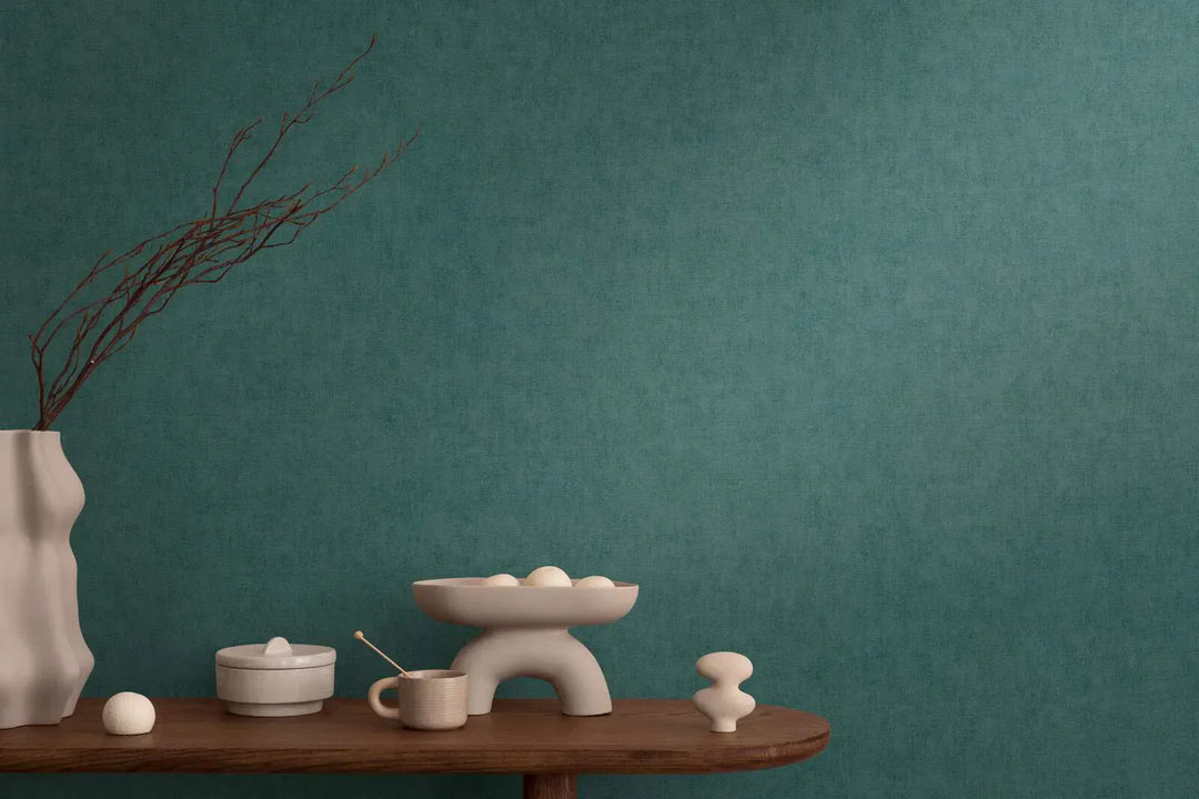 Neaustas tapetes ar dabisku tekstila faktūru | tumšos zaļos toņos | 3011077 AS Creation