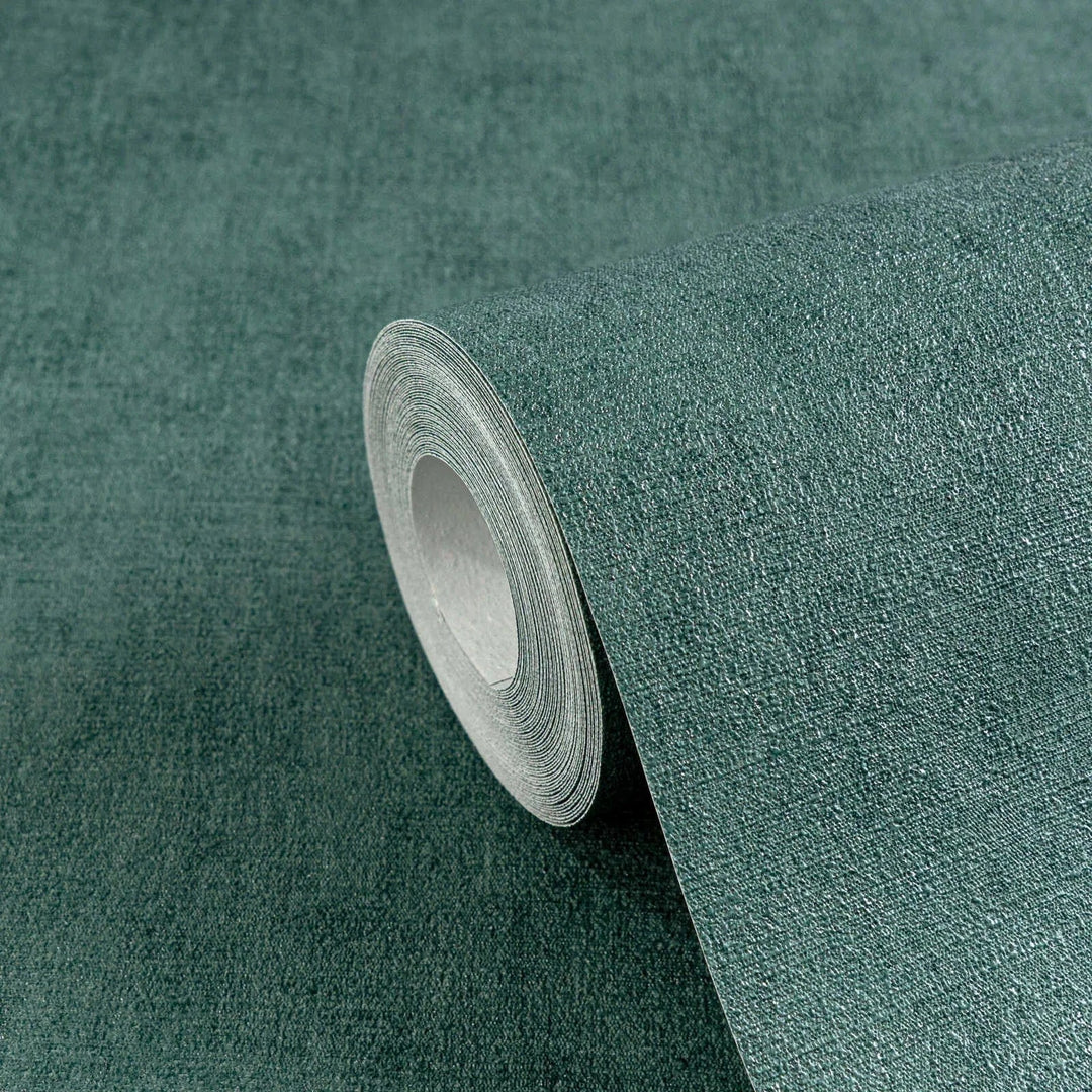 Neaustas tapetes ar dabisku tekstila faktūru | tumšos zaļos toņos | 3011077 AS Creation