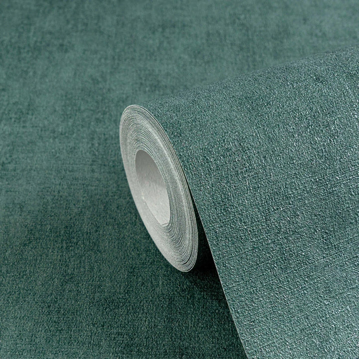 Neaustas tapetes ar dabisku tekstila faktūru | tumšos zaļos toņos | 3011077 AS Creation