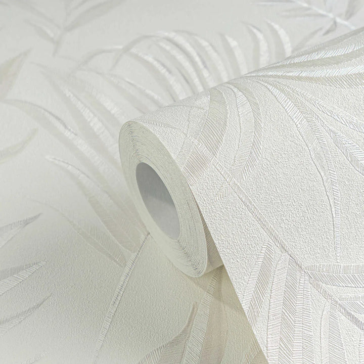 Neaustas tapetes ar delikātu tropu motīvu | baltā krāsā | 3011051 AS Creation