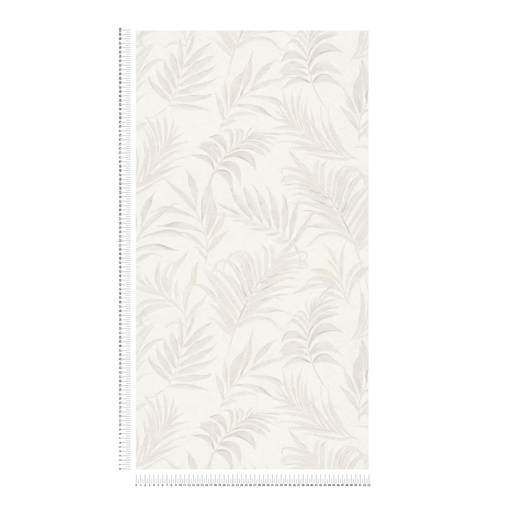 Neaustas tapetes ar delikātu tropu motīvu | baltā krāsā | 3011051 AS Creation
