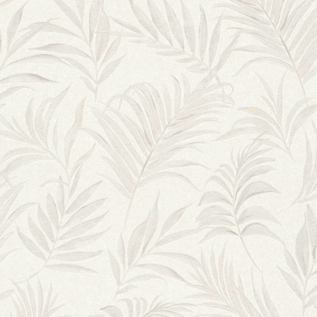 Neaustas tapetes ar delikātu tropu motīvu | baltā krāsā | 3011051 AS Creation