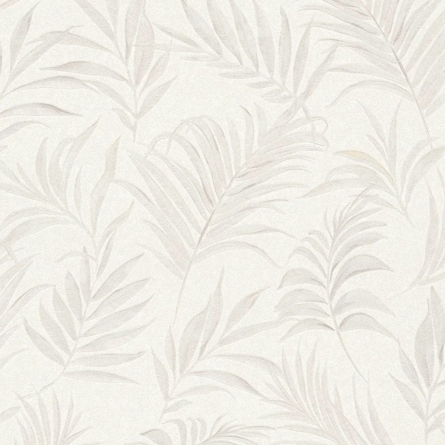 Neaustas tapetes ar delikātu tropu motīvu | baltā krāsā | 3011051 AS Creation