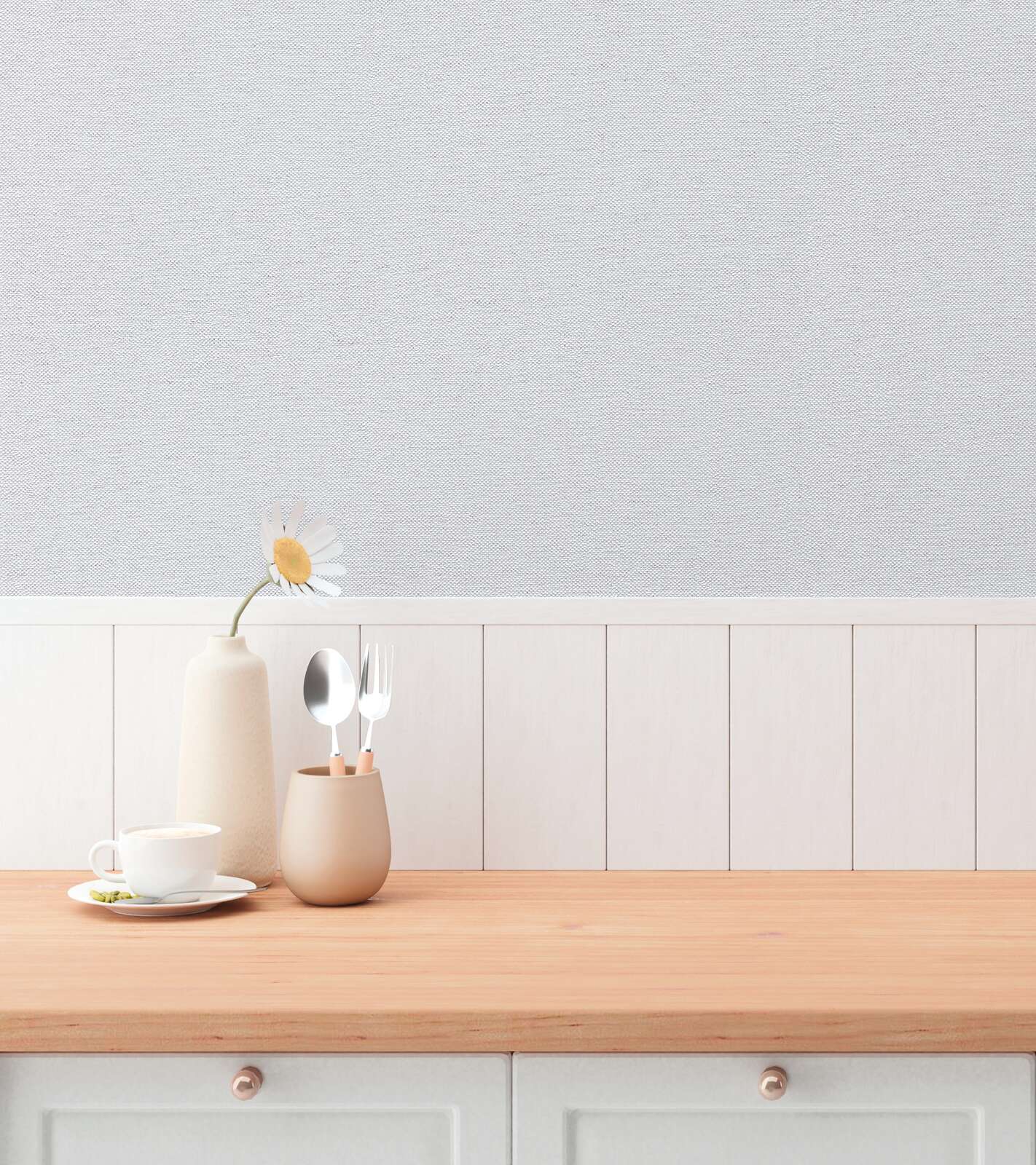 Peplum blue non-woven wallpaper with a linen look for a modern living room. SKU: 3010703, AS Creation.
