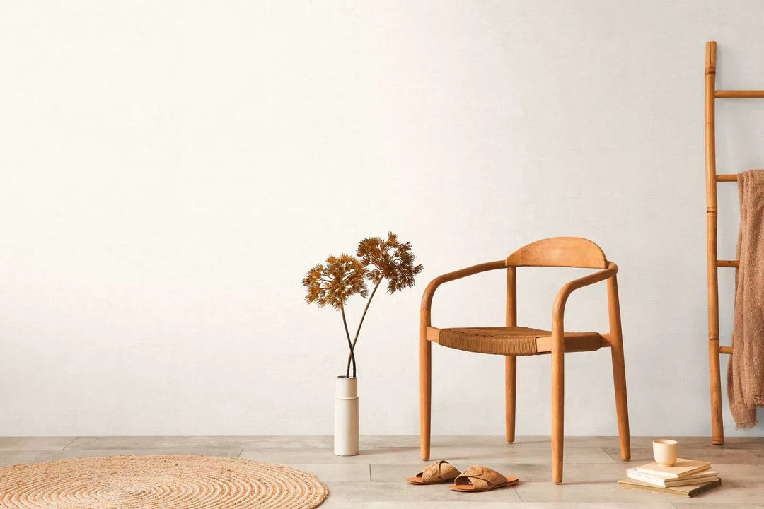 Neaustas tapetes ar minimālistisku tekstila izskatu| krēmkrāsa, balta | 3011071 AS Creation