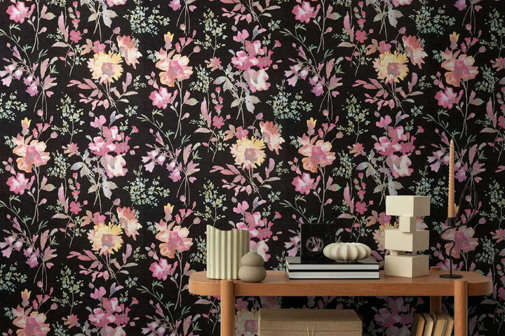 Neaustas tapetes ar rotaļīgu ziedu rakstu un spīdīgiem efektiem | 3010124 AS Creation