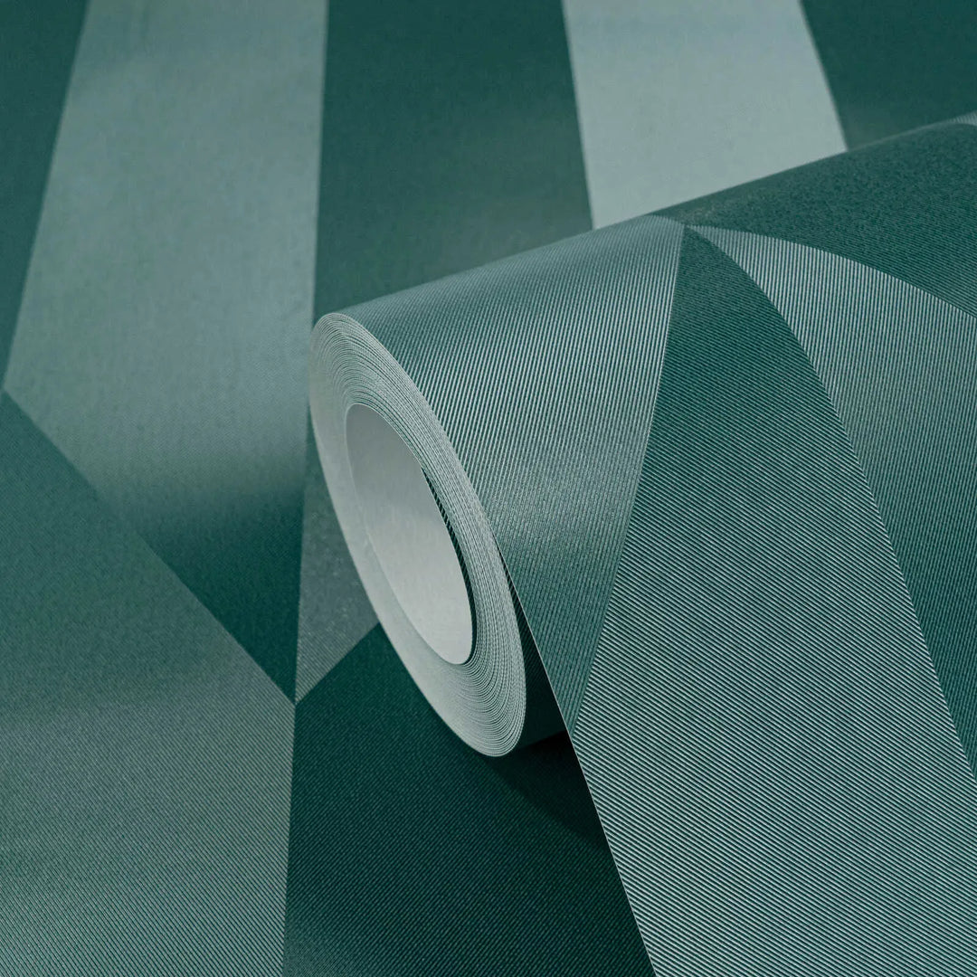 Neaustas tapetes ar spīdīgu ģeometrisku dizainu un gludu virsmu | zila | 3010523 AS Creation