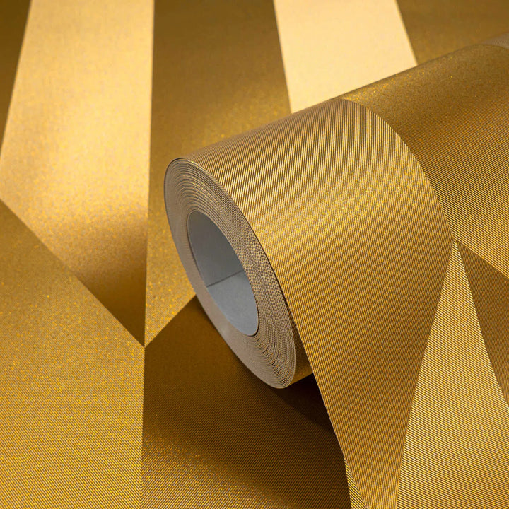 Neaustas tapetes ar spīdīgu retro rakstu košās krāsās – zelta | 3010522 AS Creation