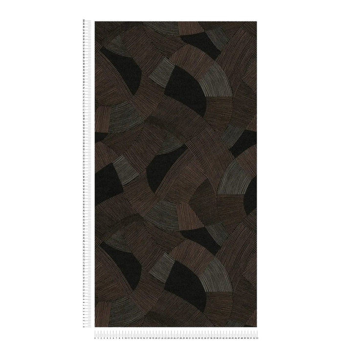 Tapetes ar stilizētu ģeometrisku rakstu | melnā, brūna - 3012065 AS Creation