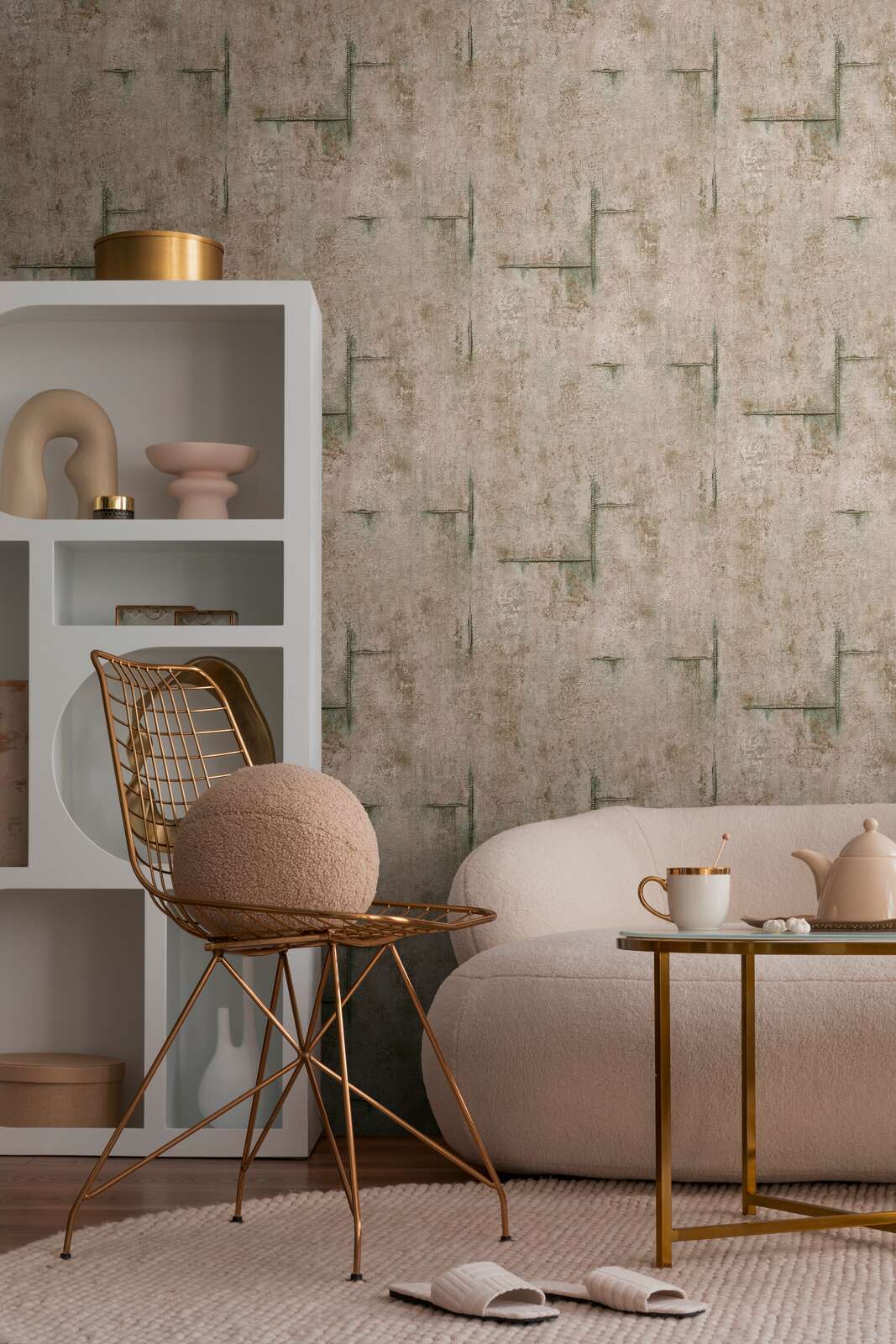 Neaustas tapetes modernam industriālajam stilam | tumši brūnā | 3010506 AS Creation