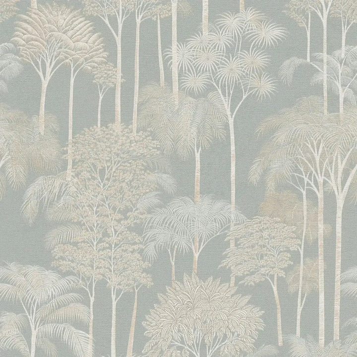 Neaustas tapetes tropiskā stilā ar palmu kokiem zaļā krāsā - 3012106 AS Creation