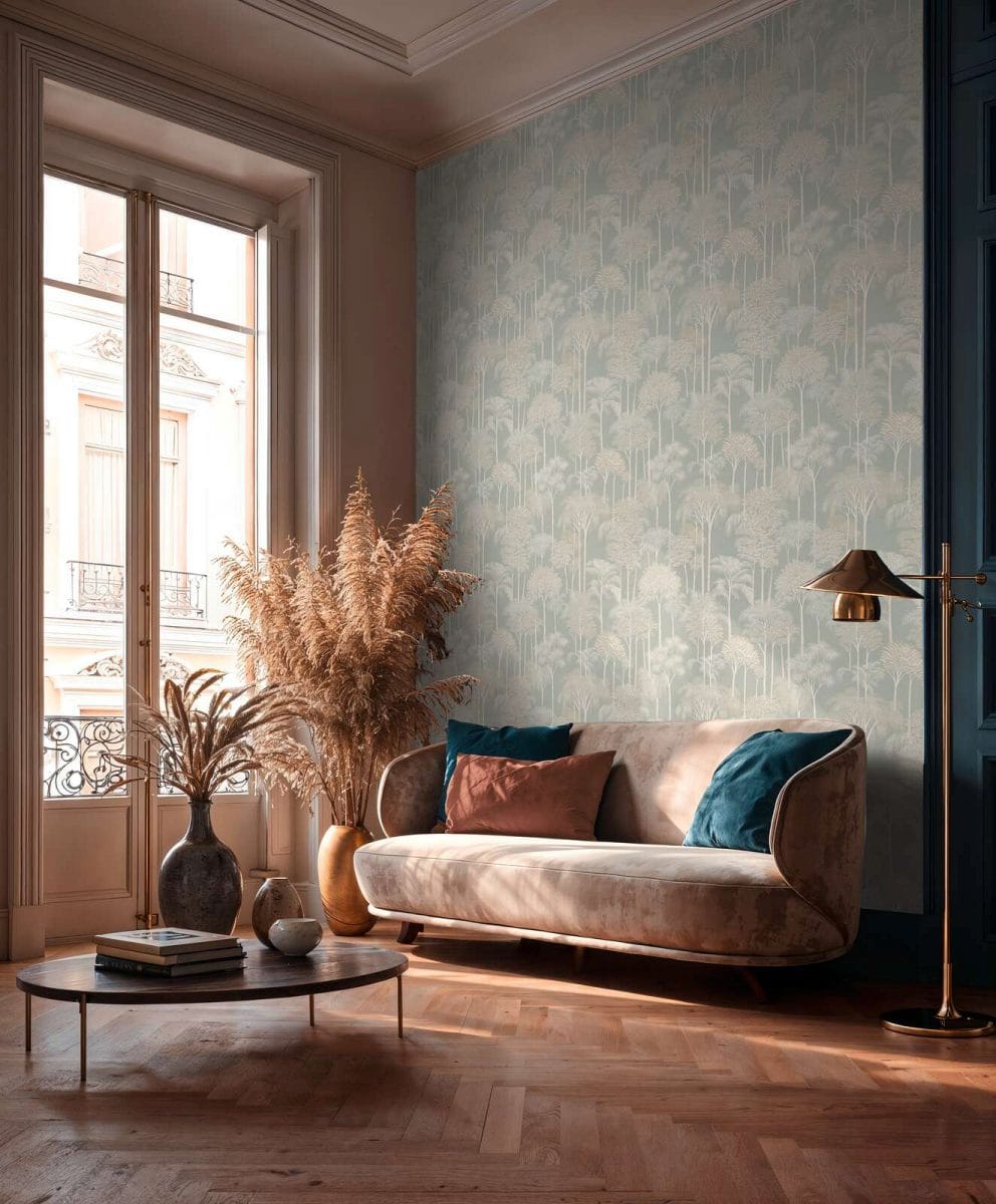 Neaustas tapetes tropiskā stilā ar palmu kokiem zaļā krāsā - 3012106 AS Creation