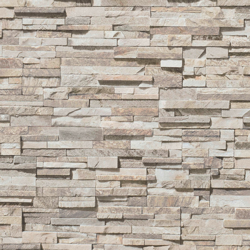 Slightly glossy wallpaper with the look of a stone wall - beige, 1366101 AS Creation