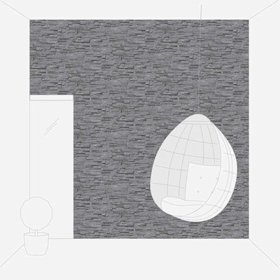 Slightly glossy wallpaper with stone wall look - dark grey, 1366103 AS Creation