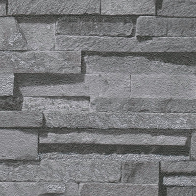 Слегка глянцевые обои с видом каменной стены - темно-серые, 1366103 AS Creation