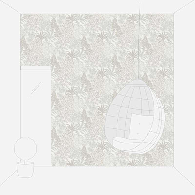 Слегка глянцевые обои с цветочным рисунком в серо-серебристых тонах, 1374162 AS Creation
