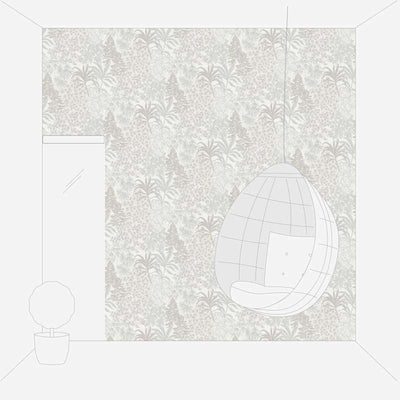 Slightly glossy floral wallpaper in grey and silver, 1374162 AS Creation